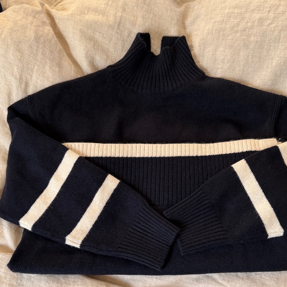 H&M Black and White Turtleneck Sweater